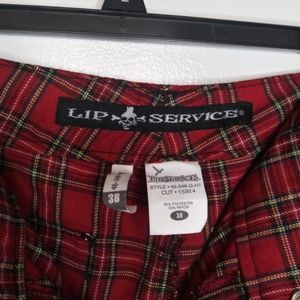 Size 38, Lip Service, plaid bondage pants